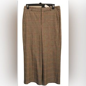Banana Republic Wide Leg Trouser, Size 14, NWT, Stretch! Plaid Pattern